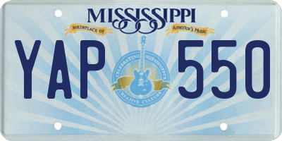 MS license plate YAP550