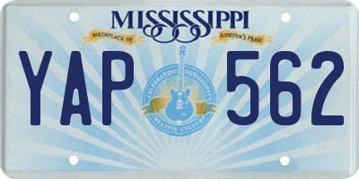 MS license plate YAP562