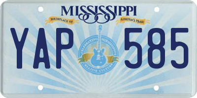 MS license plate YAP585