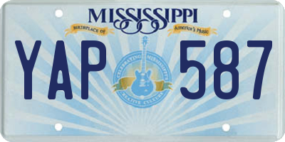 MS license plate YAP587