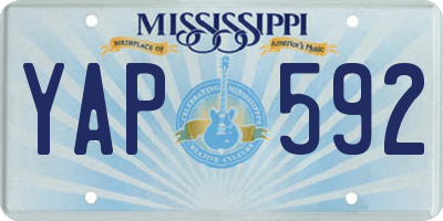 MS license plate YAP592