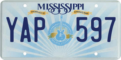 MS license plate YAP597