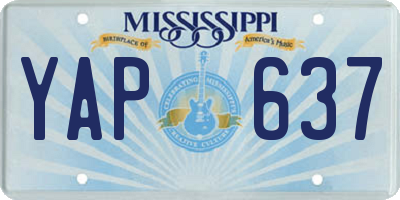 MS license plate YAP637