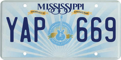 MS license plate YAP669