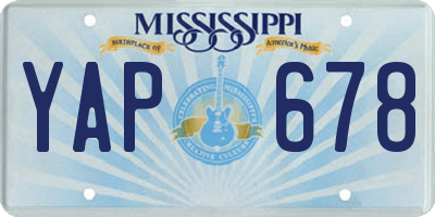 MS license plate YAP678