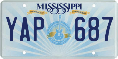 MS license plate YAP687