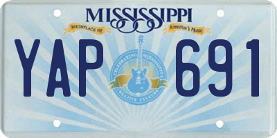 MS license plate YAP691