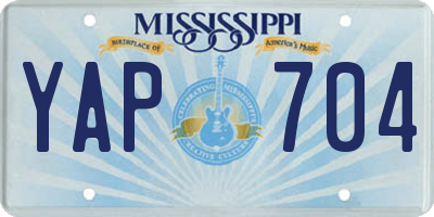 MS license plate YAP704