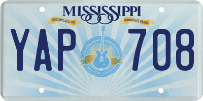 MS license plate YAP708