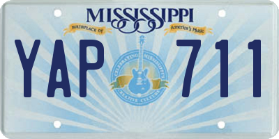 MS license plate YAP711