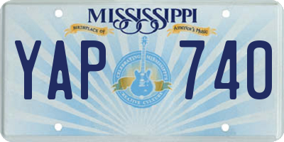 MS license plate YAP740