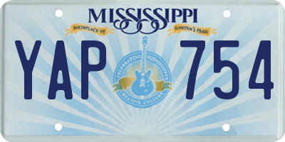 MS license plate YAP754