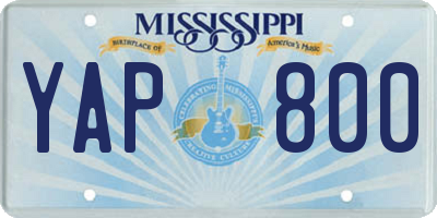 MS license plate YAP800