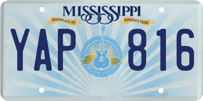 MS license plate YAP816