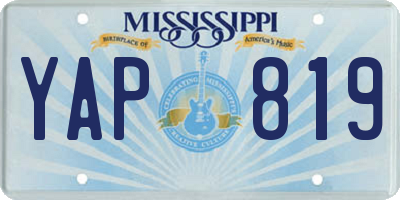 MS license plate YAP819