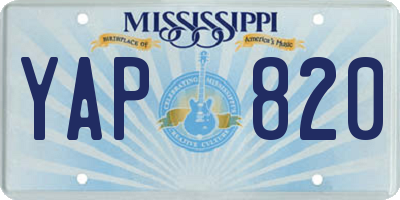 MS license plate YAP820