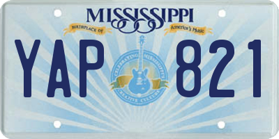 MS license plate YAP821