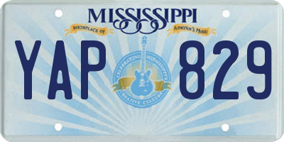 MS license plate YAP829