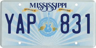 MS license plate YAP831
