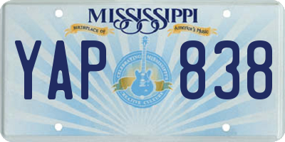 MS license plate YAP838