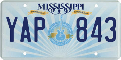 MS license plate YAP843