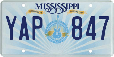 MS license plate YAP847