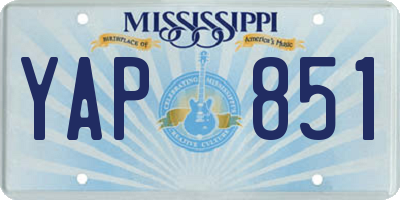 MS license plate YAP851