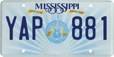 MS license plate YAP881