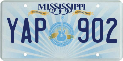MS license plate YAP902