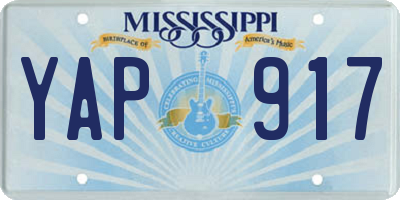 MS license plate YAP917