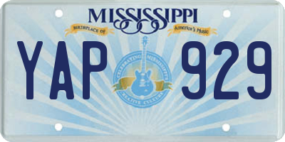 MS license plate YAP929