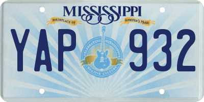 MS license plate YAP932