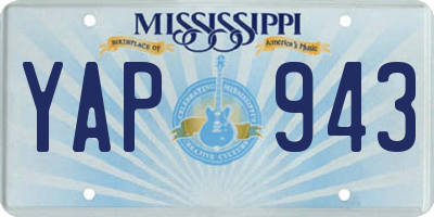MS license plate YAP943