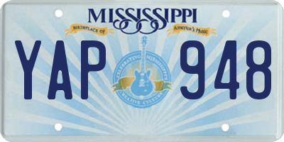 MS license plate YAP948