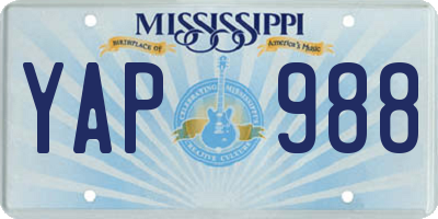 MS license plate YAP988