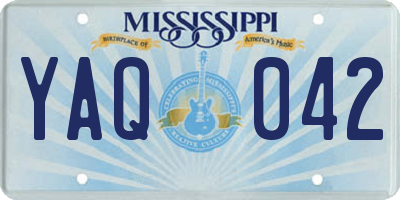 MS license plate YAQ042