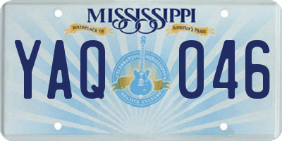MS license plate YAQ046