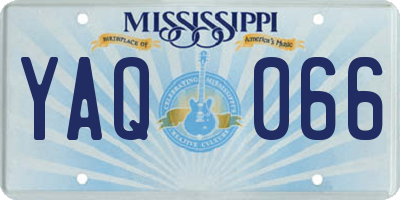 MS license plate YAQ066