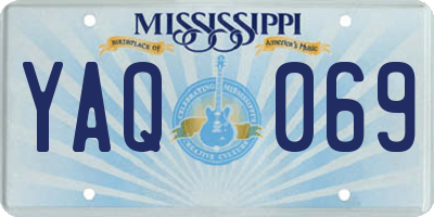 MS license plate YAQ069