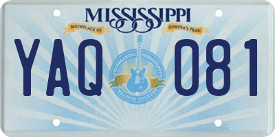 MS license plate YAQ081