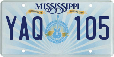 MS license plate YAQ105