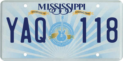 MS license plate YAQ118