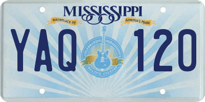MS license plate YAQ120