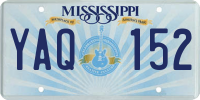 MS license plate YAQ152
