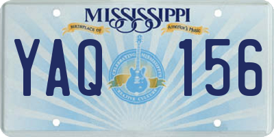 MS license plate YAQ156