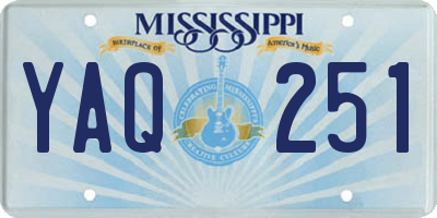 MS license plate YAQ251