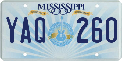 MS license plate YAQ260