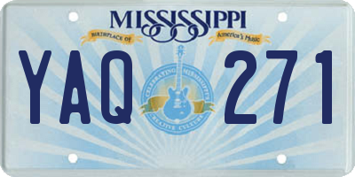 MS license plate YAQ271