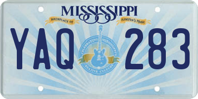 MS license plate YAQ283