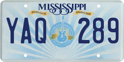 MS license plate YAQ289